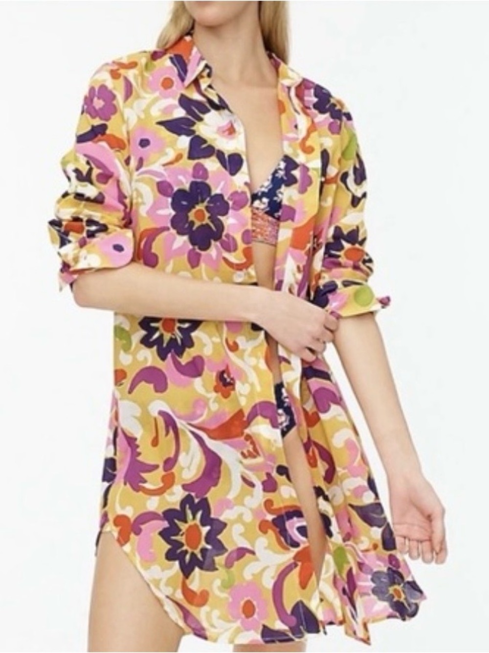 J. Crew Beach shirt in Ratti® curly floral Size Medium Beach Vacation Resort